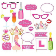 Hens Night Photo Props - 21 Pack Hens on Tour Naughty Set